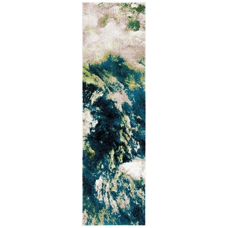 Safavieh 2 ft. 3 in. x 8 ft. Glacier 123M Power Loomed Runner Area Rug Navy & Green GLA123M-28